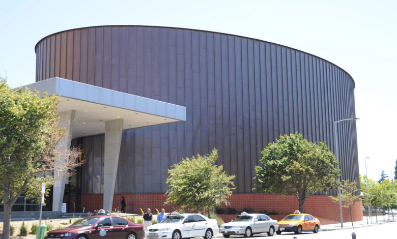 Federation Concert Hall, Hobart, viewed from Davey Street with the Federation Square redevelopment in the foreground.